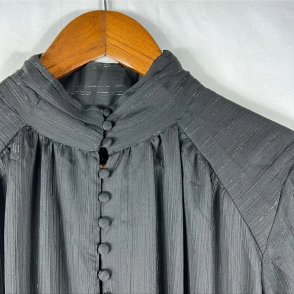 NWT HOUSE OF HARLOW 1960 Black Ruched Mini Dress in Size 6 - Picture 4 of 10